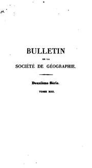 Cover of: Bulletin de la Société de géographie