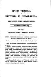 Cover of: Revista trimensal de historia e geographia, ou, Jornal do Instituto Historico e Geographico ...