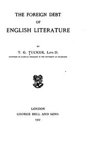 Cover of: The Foreign Debt of English Literature
