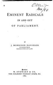 Cover of: Eminent Radicals in and Out of Parliament