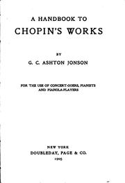 Cover of: A Handbook to Chopin's Works by 