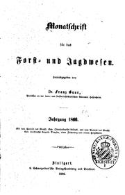 Cover of: Monatschrift für das Forst-und Jagdwesen... 1.-22 Jahrg.; 1857-1878 by 
