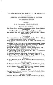 Cover of: Transactions of the Epidemiological Society of London