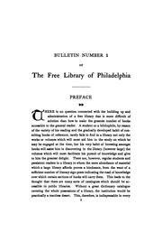 Cover of: Bulletin of the Free Library of Philadelphia