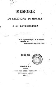 Memorie di religione, di morale e di letteratura by No name