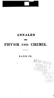 Cover of: Annalen der Physik und Chemie by 