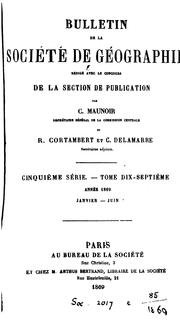 Cover of: Bulletin de la Société de géographie