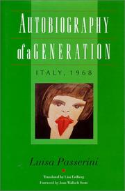 Autobiography of a generation by Luisa Passerini