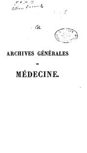 Archives générales de médecine by No name