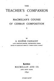 Cover of: The Teacher's Companion to Macmillan's Course of German Composition I ...