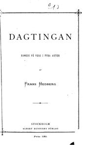 Cover of: Dagtingan: komedi på vers i fyra akter