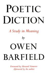 Cover of: Poetic diction by Owen Barfield