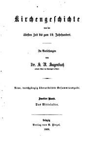 Cover of: Kirchengeschichte von der ältesten Zeit bis zum 19 Jahrhundert. Neue Gesammtausg