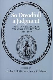 Cover of: So dreadfull a judgment by edited by Richard Slotkin and James K. Folsom.