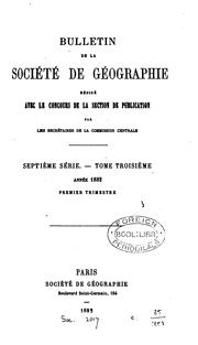 Cover of: Bulletin de la Société de géographie