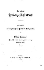 Cover of: Die moderne Tendenz-wissenschaft