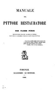 Cover of: Manuale del pittore restauratore