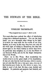 Cover of: The byeways of the Bible; or, A series of brief studies on certain seldom noticed passages of ...