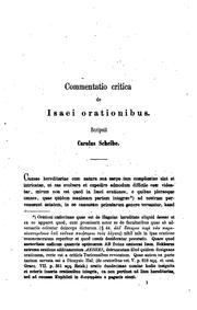 Cover of: Commentatio critica de Isaei orationibus
