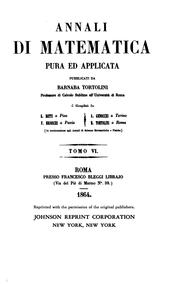 Cover of: Annali Di Matematica Pura Ed Applicata
