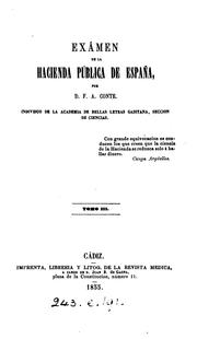 Exámen de la hacienda pública de España by Francisco Augusto Conte