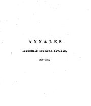 Cover of: Annales Academiae lugduno-batavae