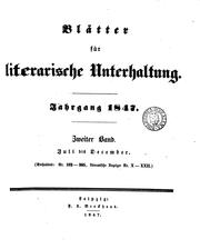 Cover of: Blätter für literarische Unterhaltung by 