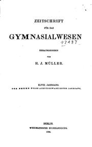 Cover of: Sokrates: Zeitschrift für das Gymnasialwesen by 