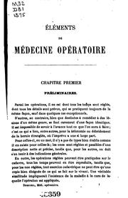 Cover of: Elements de medecine operatoire