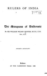 Cover of: The Marquess of Dalhousie by William Wilson Hunter