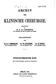 Cover of: Archiv für klinische Chirurgie by 