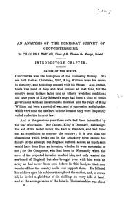 An Analysis of the Domesday Survey of Gloucestershire ... by Charles Samuel Taylor