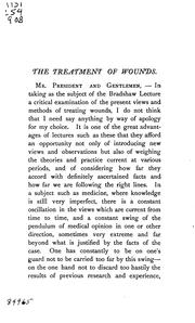 Cover of: The Bradshaw lecture on the treatment of wounds