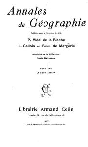 Cover of: Annales de géographie