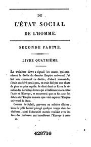 Cover of: De l'état social de l'homme: ou, Vues philosophiques sur l'histoire du genre ... by 