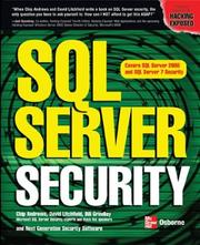 Cover of: SQL Server Security