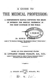 Cover of: A guide to the medical profession, ed. and with intr. chapter by L.F. Winslow