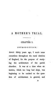 A mother's trial, by the author of 'The discipline of life'. by Emily Charlotte M . Ponsonby