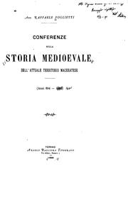 Cover of: Conferenze sulla storia medioevale dell'attuale territorio maceratese, anni 604-1600