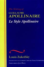 Cover of: The writing of Guillaume Apollinaire = by Louis Zukofsky