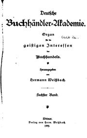 Cover of: Deutsche Buchhändler-akademie by 