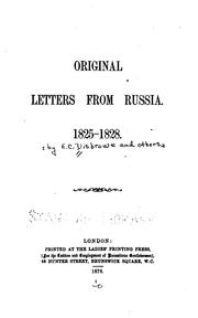 Cover of: Original Letters from Russia, 1825-1828