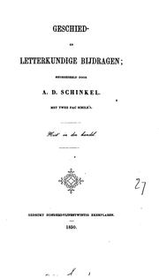 Cover of: Geschied- en letterkundige bijdragen: met 2 fac similes.