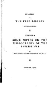 Cover of: Bulletin of the Free Library of Philadelphia