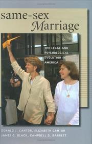 Cover of: Same sex marriage: the legal and psychological evolution in America