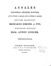 Cover of: Annales Academiae lugduno-batavae