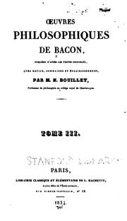 Cover of: Oeuvres philosophiques de Bacon