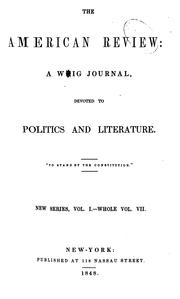 Cover of: The American Whig Review