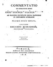 Cover of: Commentatio de summatione seriei a/b(b+d)+a/(b+2d)(b+3d)+a/(b+4d)(b+5d)+ ... by 