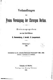 Cover of: Verhandlungen der freien Vereinigung der Chirurgen Berlins